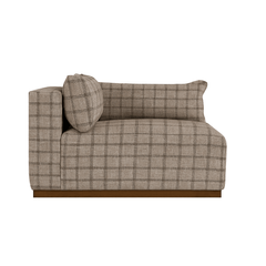 Dimitry Modular Sectional in plaid detail view - modular sectional sofa by Rowe - Whats New Furniture Portland OR