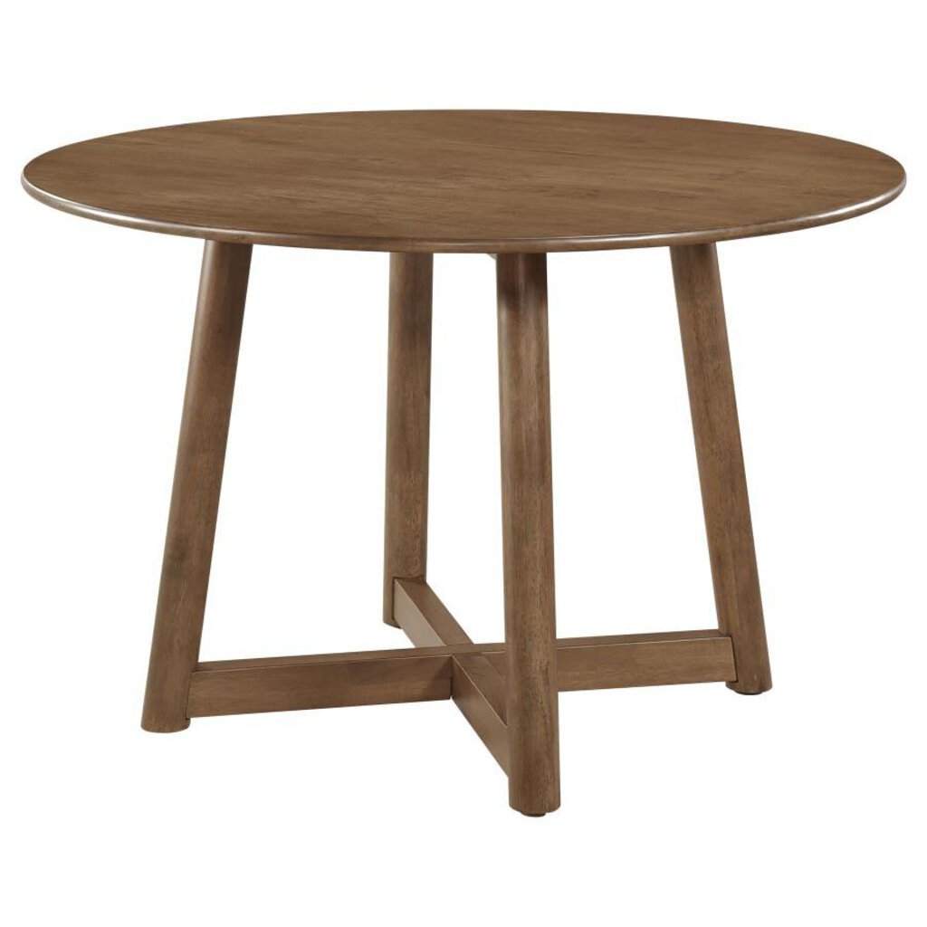 Dinah Round Dining Table in walnut - round walnut dining table by Coaster - Whats New Furniture Portland OR
