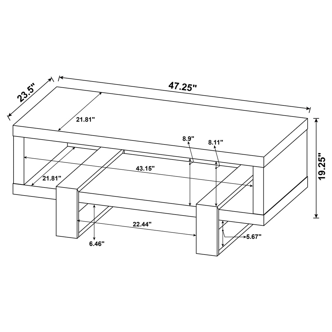 Dinard Engineered Wood Cocktail Coffee Table Grey Driftwood - What&