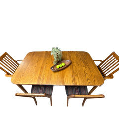 Vintage Oak Dining Table with 6 Chairs - Whats New Furniture - Portland, Oregon