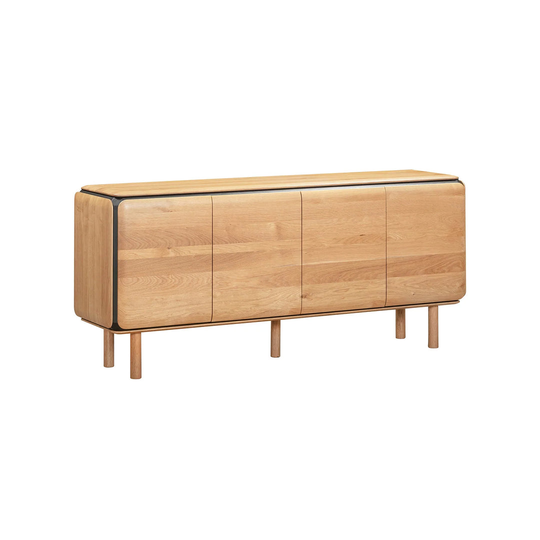 Distillery 4 Door Sideboard in Natural Black side angle - oak four door sideboard by LH Imports - Whats New Furniture Portland OR