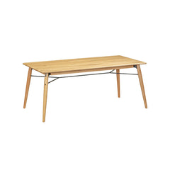 Distillery Dining Table in natural side angle - oak and metal dining table by LH Imports - Whats New Furniture Portland OR