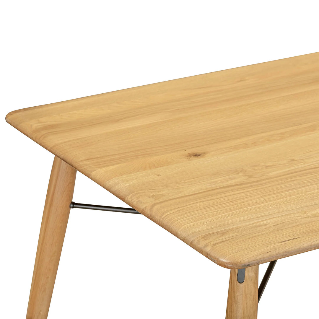 Distillery Dining Table in natural detail view - oak and metal dining table by LH Imports - Whats New Furniture Portland OR