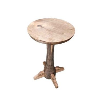 Reclaimed Wood Pedestal End Table - Whats New Furniture - Portland, Oregon