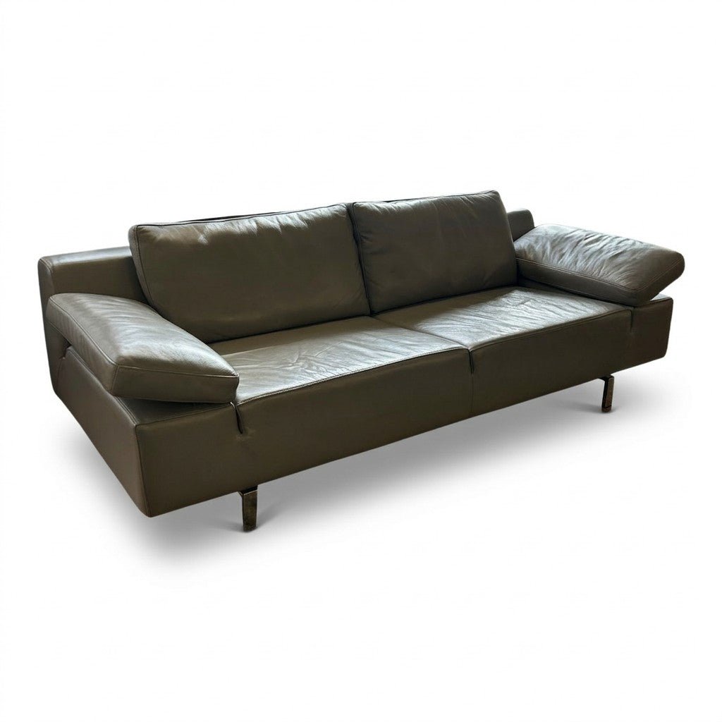 Gray Leather Sofa by Domicil - view 4