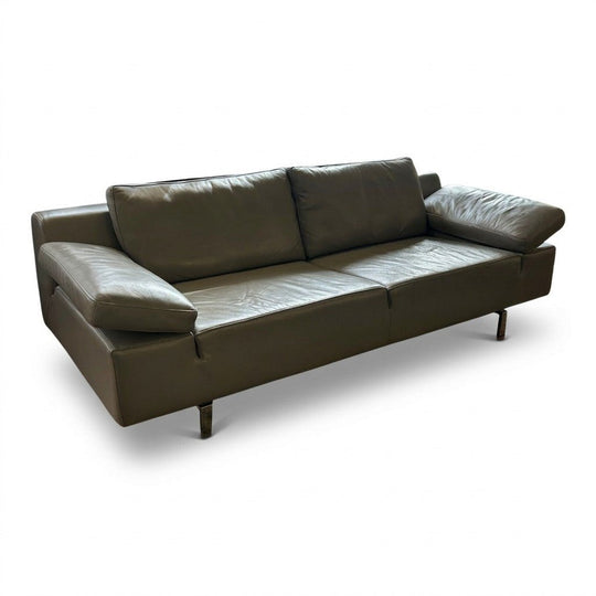 Gray Leather Sofa by Domicil - view 4