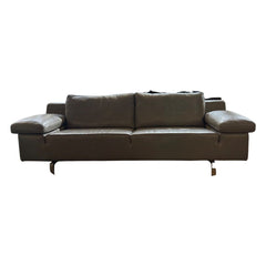 Gray Leather Sofa by Domicil - view 2