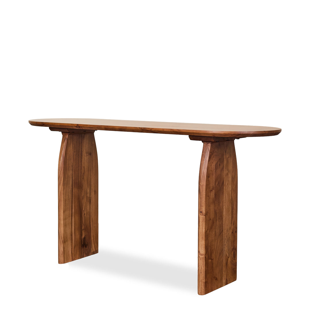 Domingo Console in Brown side angle - wood console table by LH Imports - Whats New Furniture Portland OR