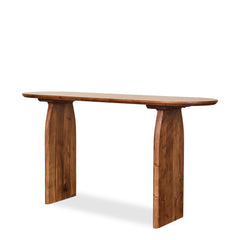 Domingo Console in Brown side angle - wood console table by LH Imports - Whats New Furniture Portland OR