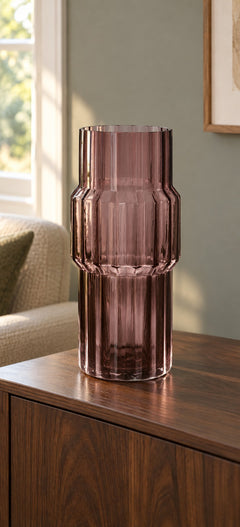 One piece from the Dorlow 14-Inch Vase Set of 2 in Mauve styled in a Portland home — lifestyle view
