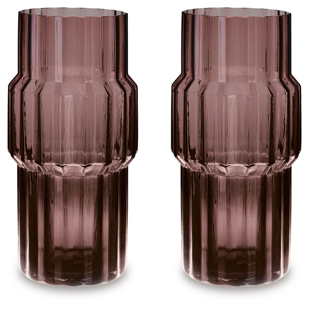Dorlow 14-Inch Vase Set of 2 in Mauve — Ashley Furniture official alternate studio set view view