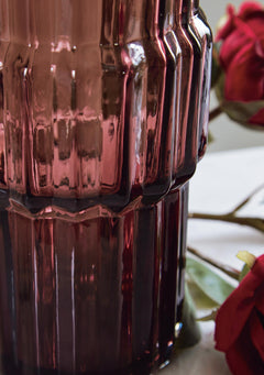 Dorlow 9-Inch Vase Set of 2 in Dark Mauve — Ashley Furniture detail view