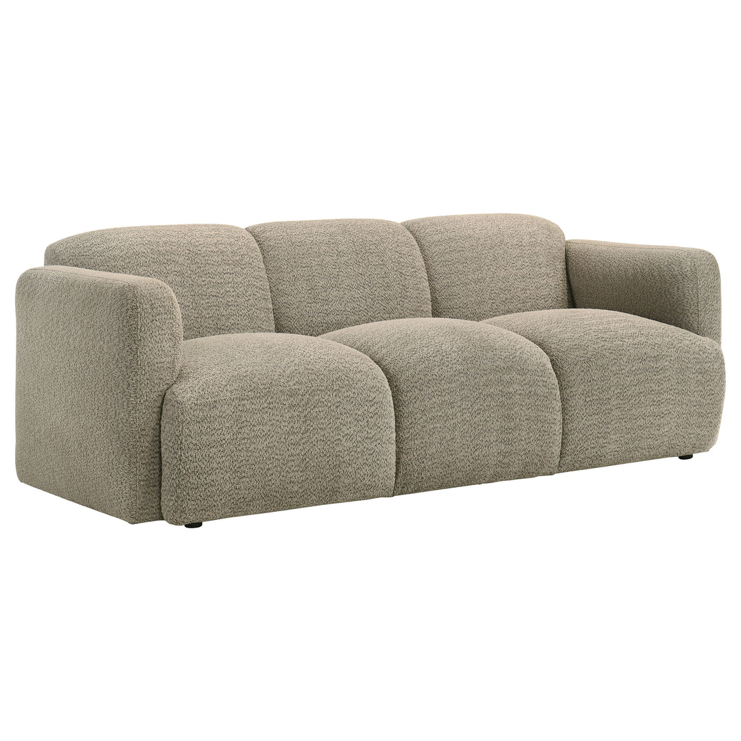Dorset Fabric Upholstered Round Track Arm Sofa Brown - What&