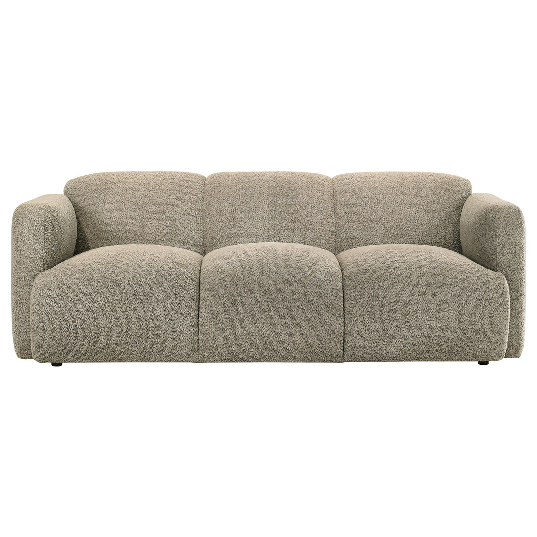 Dorset Fabric Upholstered Round Track Arm Sofa Brown - What&