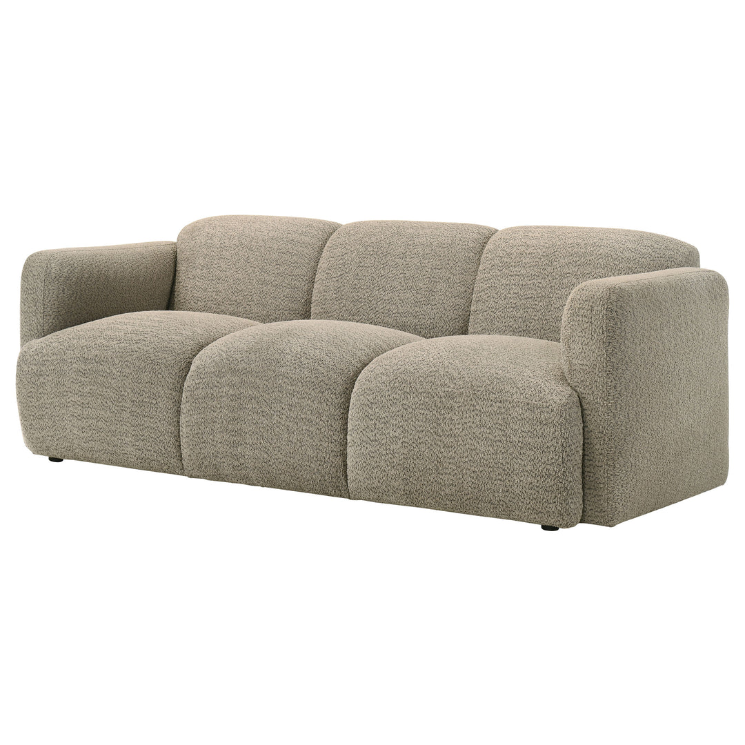 Dorset Fabric Upholstered Round Track Arm Sofa Brown - What&