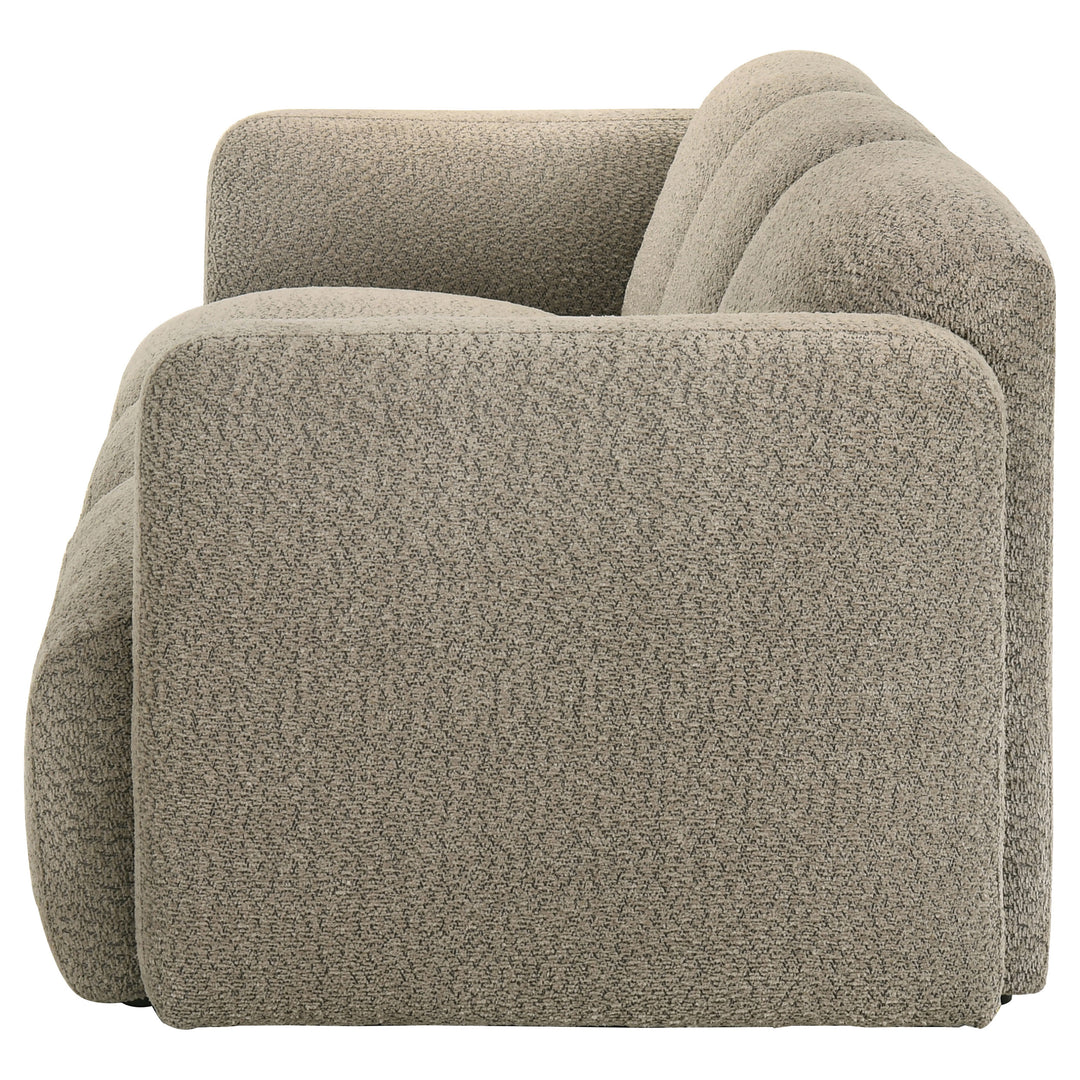 Dorset Fabric Upholstered Round Track Arm Sofa Brown - What&