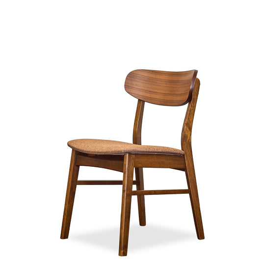 Dortch Dining Side Chair in Walnut and Brown angle view - Whats New Furniture Portland OR