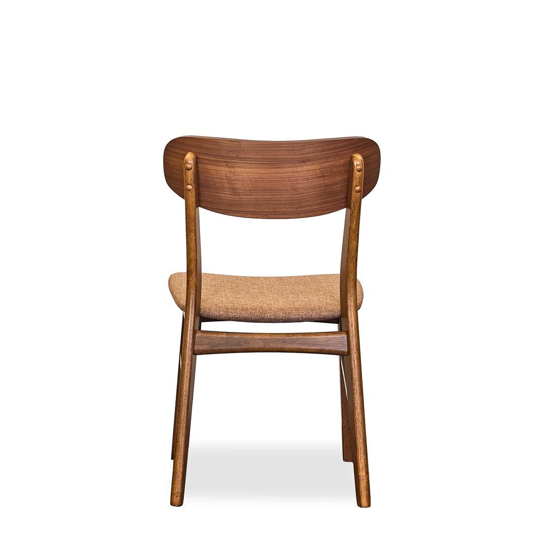Dortch Dining Side Chair walnut backrest detail showing wood grain - Whats New Furniture Portland OR