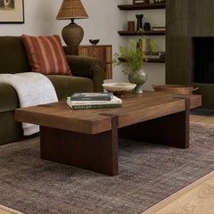 Celestino Coffee Table - Brown Mango Wood styled in a Portland living room - Whats New Furniture