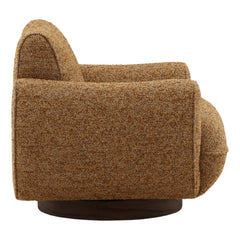 Ercilia Swivel Chair in Ginger side profile studio view - bouclé swivel chair by Dovetail - Whats New Furniture Portland OR