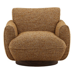 Ercilia Swivel Chair in Ginger front studio view - bouclé swivel chair by Dovetail - Whats New Furniture Portland OR