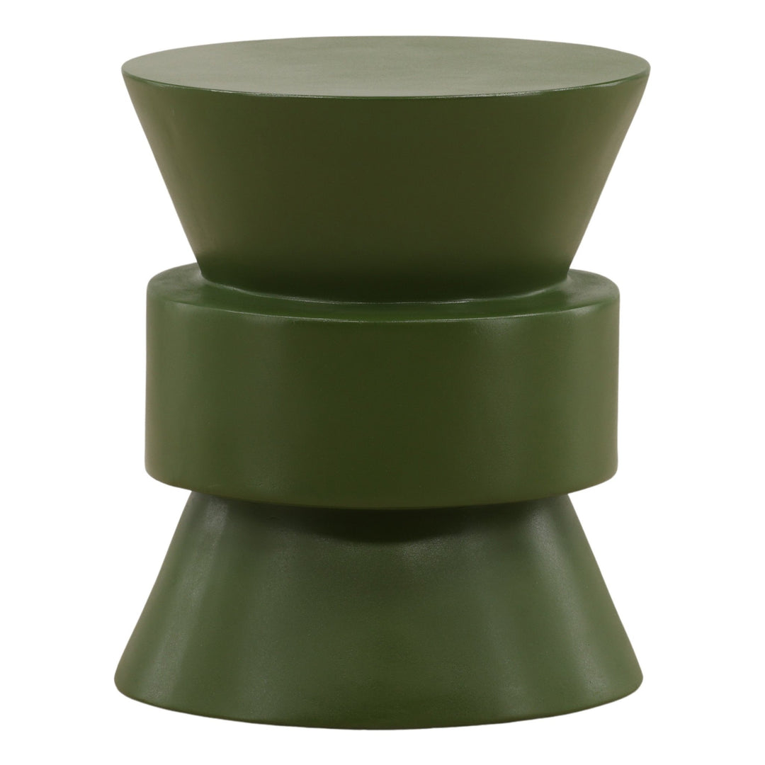 Frosten Outdoor Side Table - Green Concrete front three-quarter view - Outdoor Side Table by Dovetail - Whats New Furniture Portland OR