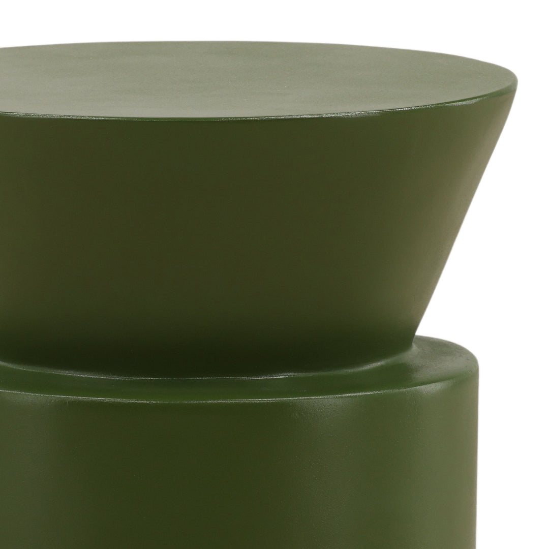 Frosten Outdoor Side Table - Green Concrete matte finish detail 2 - Outdoor Side Table by Dovetail - Whats New Furniture Portland OR