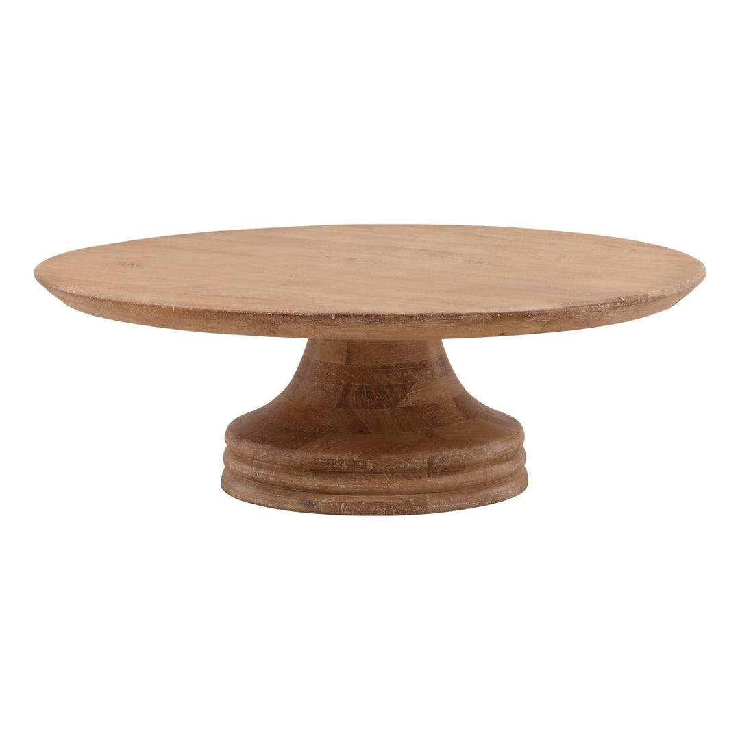 Meylin Coffee Table - Light Natural Mango Wood front three-quarter view - Coffee Tables by Dovetail - Whats New Furniture Portland OR