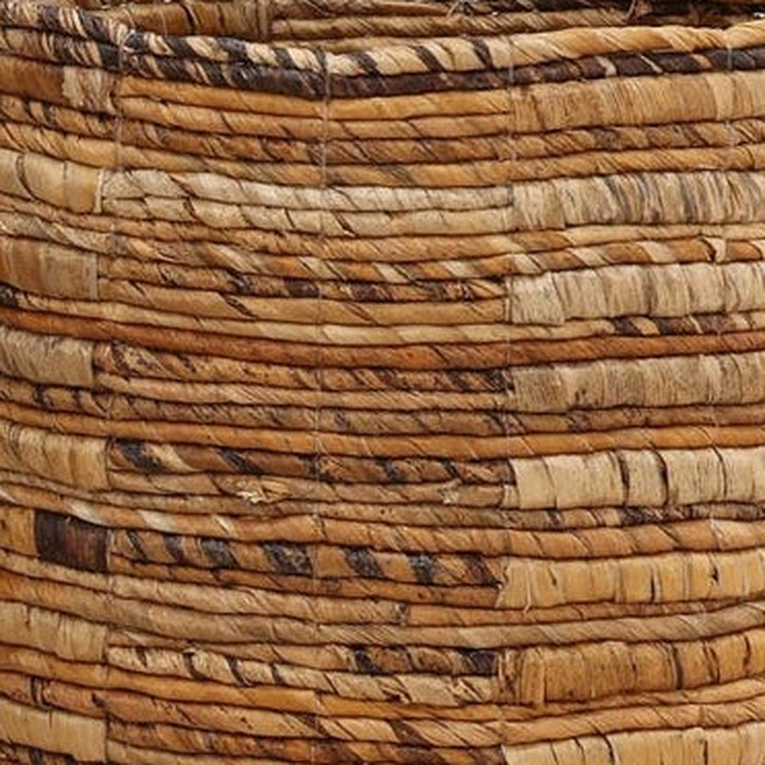 Rook Basket, Small banana leaf and raffia weave detail - Whats New Furniture Portland OR