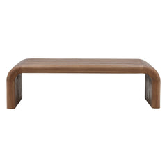 Wynne Coffee Table - Medium Brown Mindi Wood front elevation - Coffee Tables by Dovetail - Whats New Furniture Portland OR