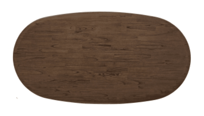 Drego 79-inch Oval Dining Table in Dark Walnut top-down view showing oval tabletop - dining table by NPD - Whats New Furniture Portland OR