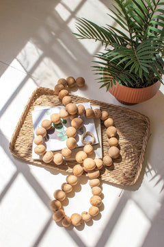 Dried Gourd Ball Garland by Kalalou - product view