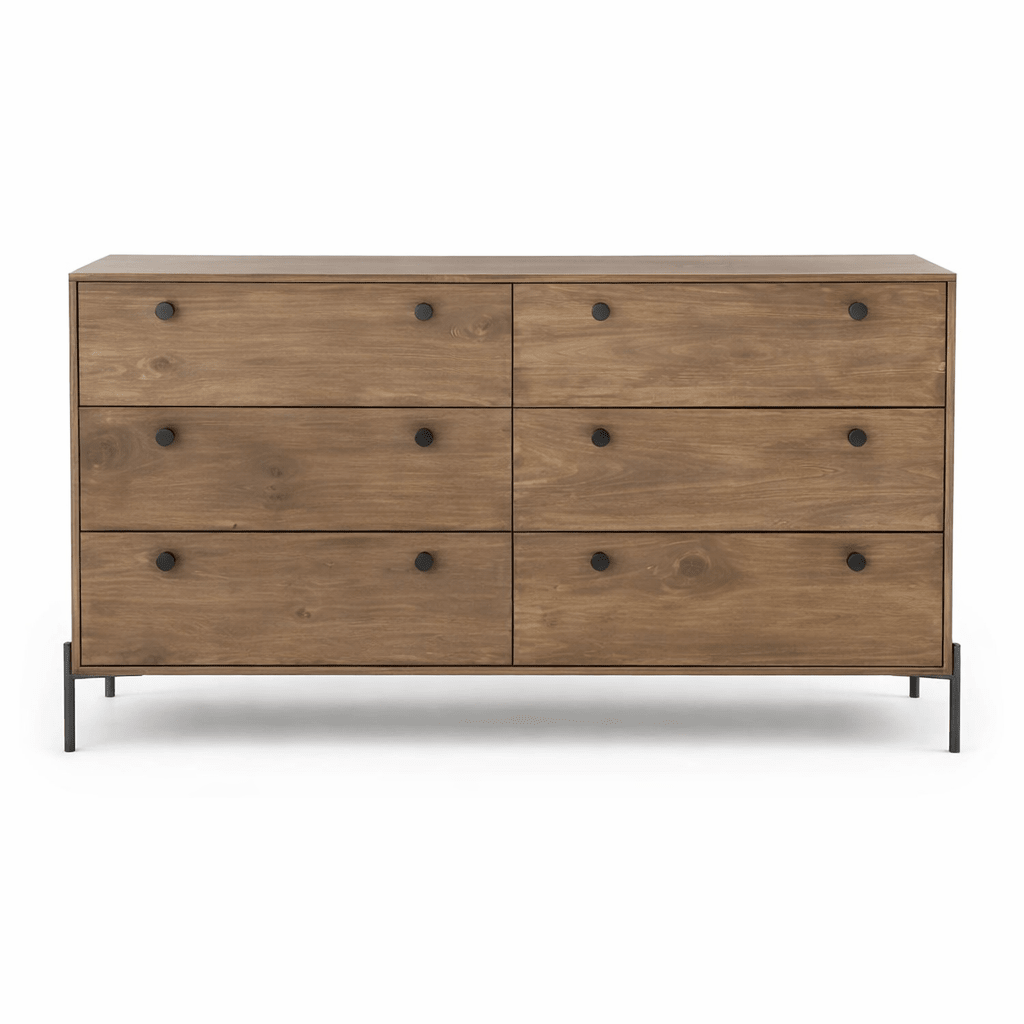 Dupont 6-Drawer Dresser in Auburn Poplar - six drawer dresser by Four Hands - Whats New Furniture Portland OR