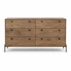 Dupont 6-Drawer Dresser in Auburn Poplar - six drawer dresser by Four Hands - Whats New Furniture Portland OR