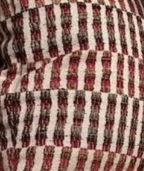Durban Sangria woven check throw pillow fabric in red and cream by Decor Fifty-Five - Whats New Furniture Portland OR