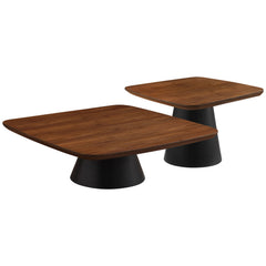 Eason 2-piece Coffee Table Set Walnut and Black - What&