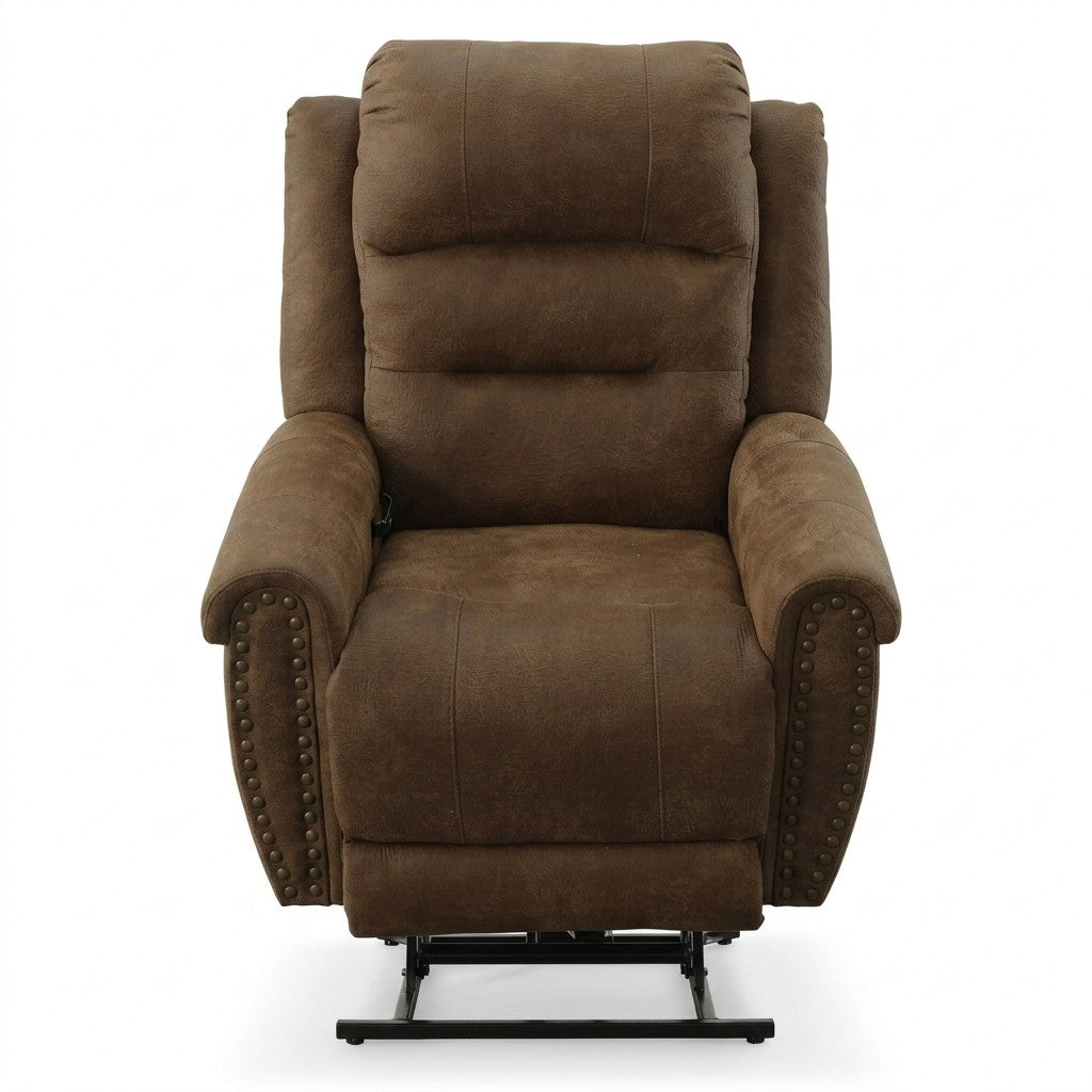 Ecola Power Lift Recliner by Stanton in Deschutes Whiskey — Oregon-made studio product photo — What's New Furniture Portland