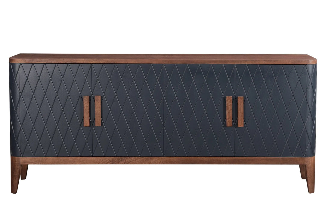 Eden Sideboard in Blackish Blue Medium Teak side angle - mango wood sideboard by LH Imports - Whats New Furniture Portland OR