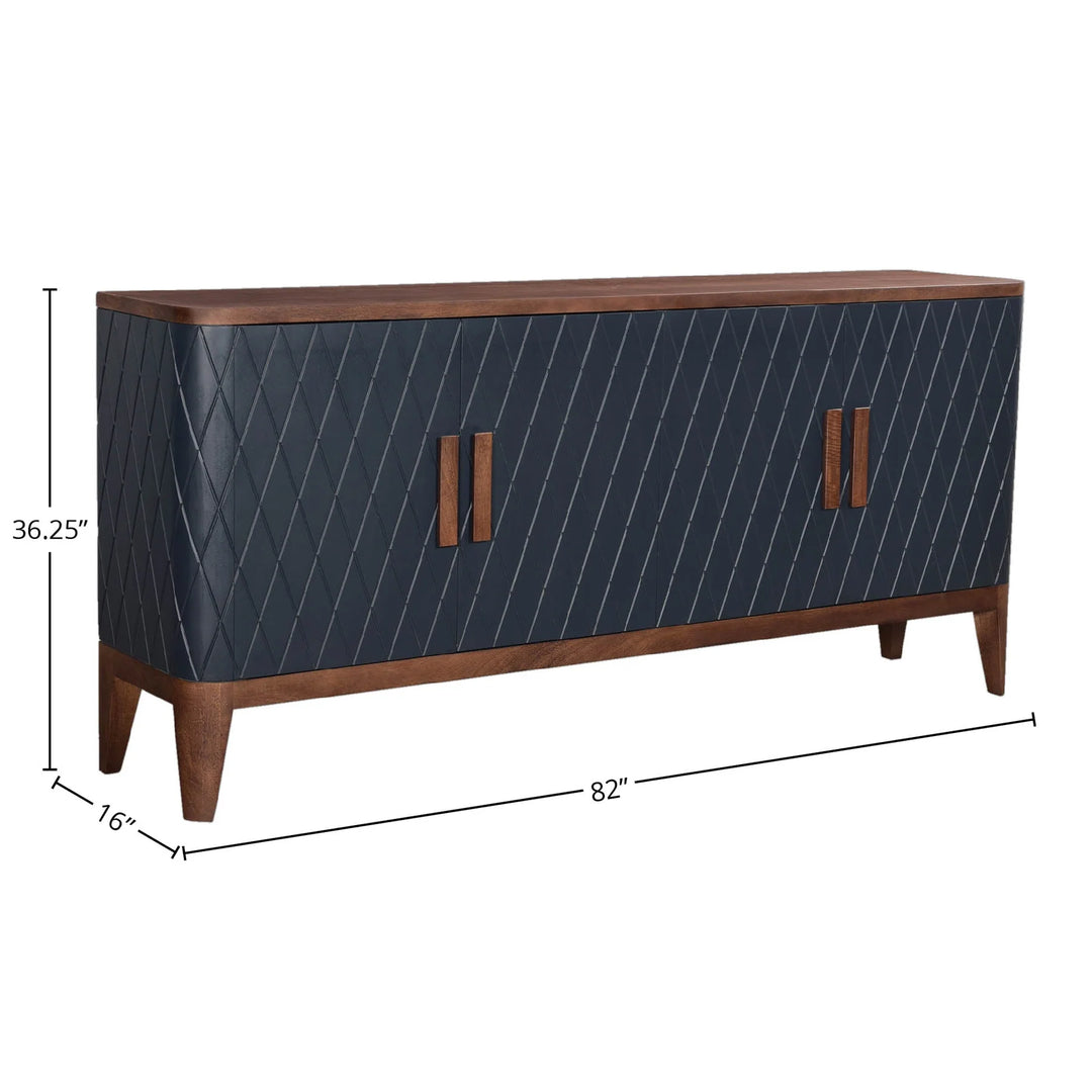 Eden Sideboard in Blackish Blue Medium Teak spec sheet - mango wood sideboard by LH Imports - Whats New Furniture Portland OR