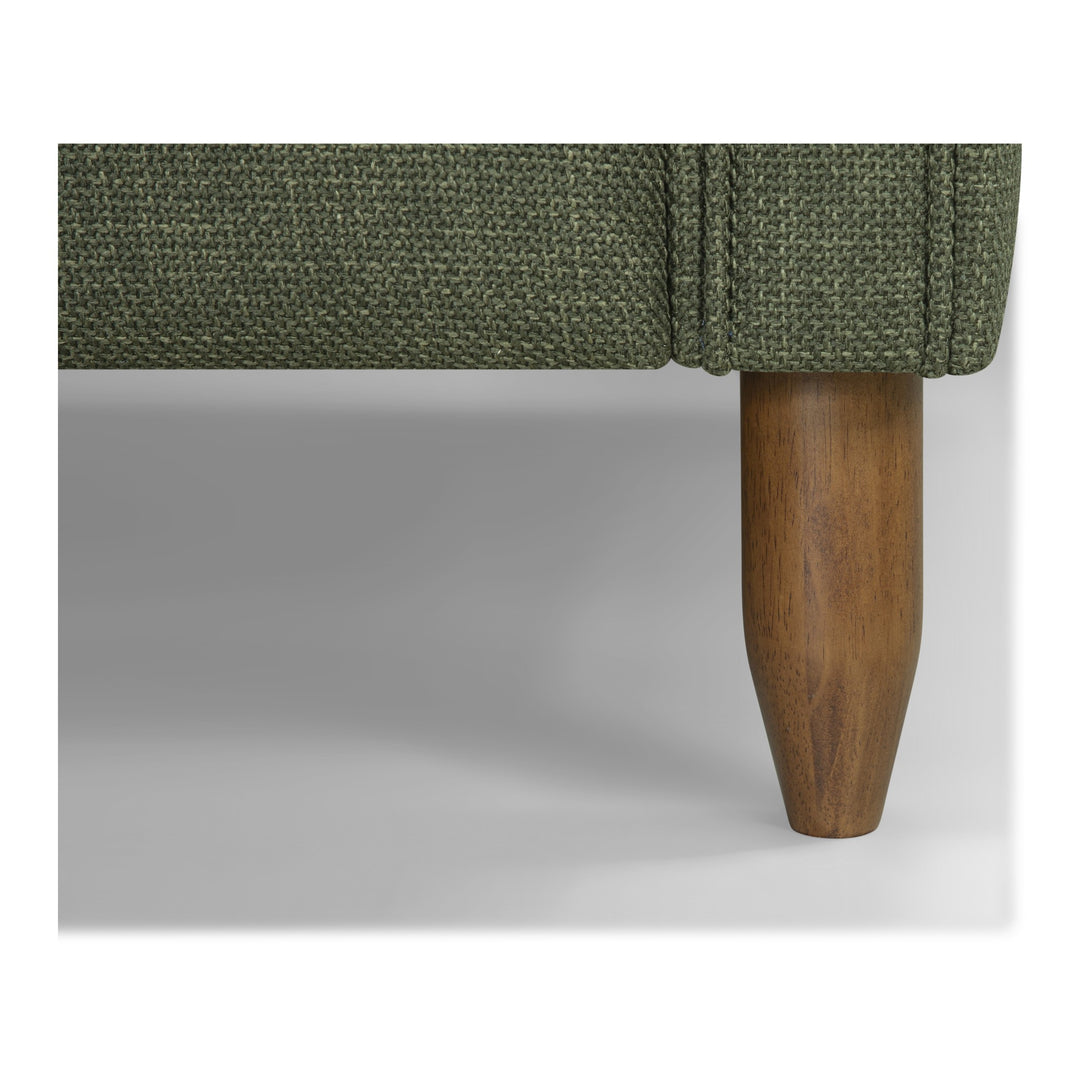 Edgewater Sectional in Montego Green fabric - fabric and cushion detail - mid-century modern sectional - Whats New Furniture Portland OR