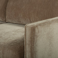 Edgewater Sectional in Canna Chocolate alternate angle - mid-century velvet sectional private label - Whats New Furniture Portland OR