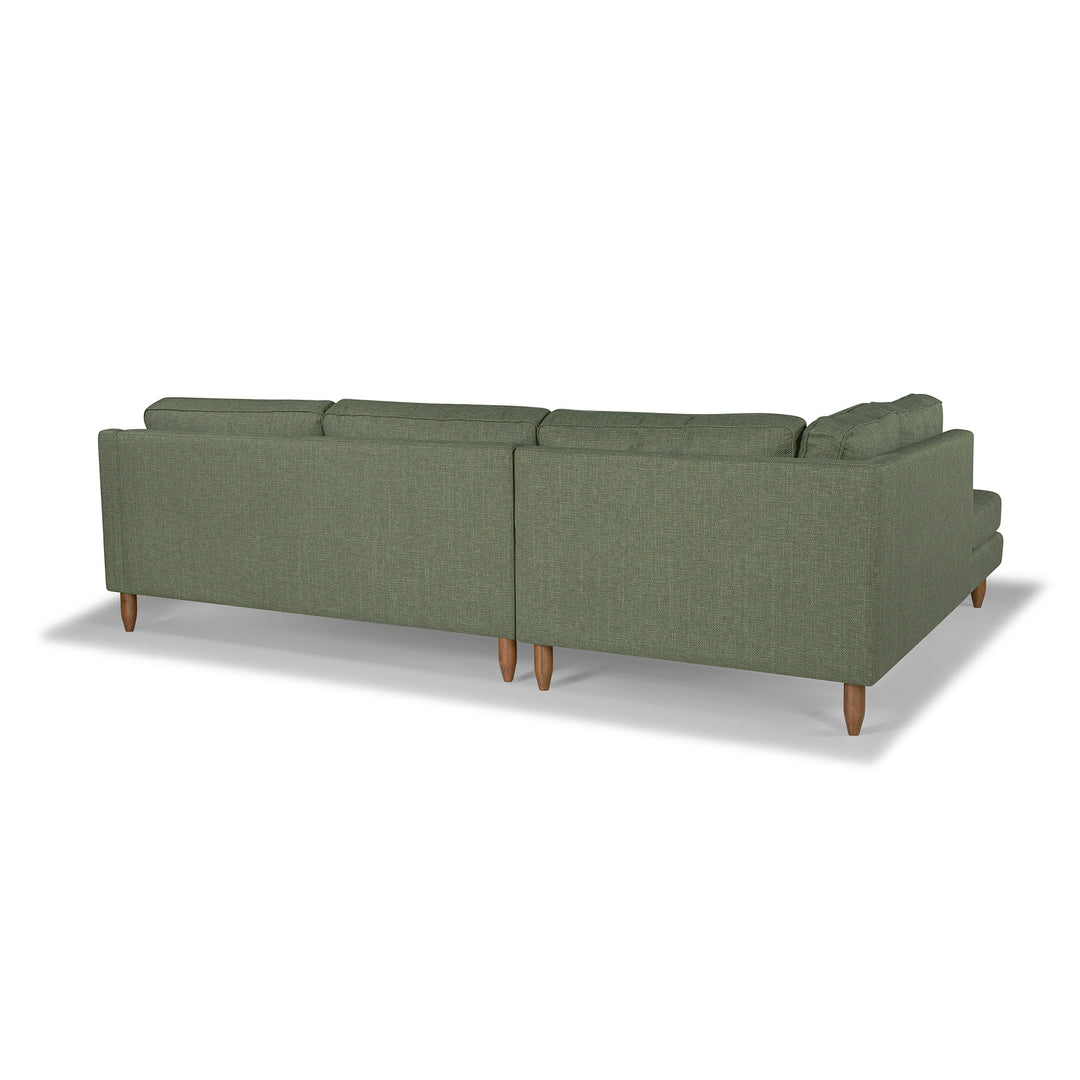 Edgewater Sectional in Canna Chocolate configuration shot - mid-century velvet sectional private label - Whats New Furniture Portland OR