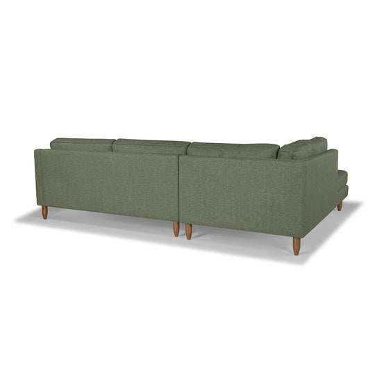 Edgewater Sectional in Canna Chocolate configuration shot - mid-century velvet sectional private label - Whats New Furniture Portland OR