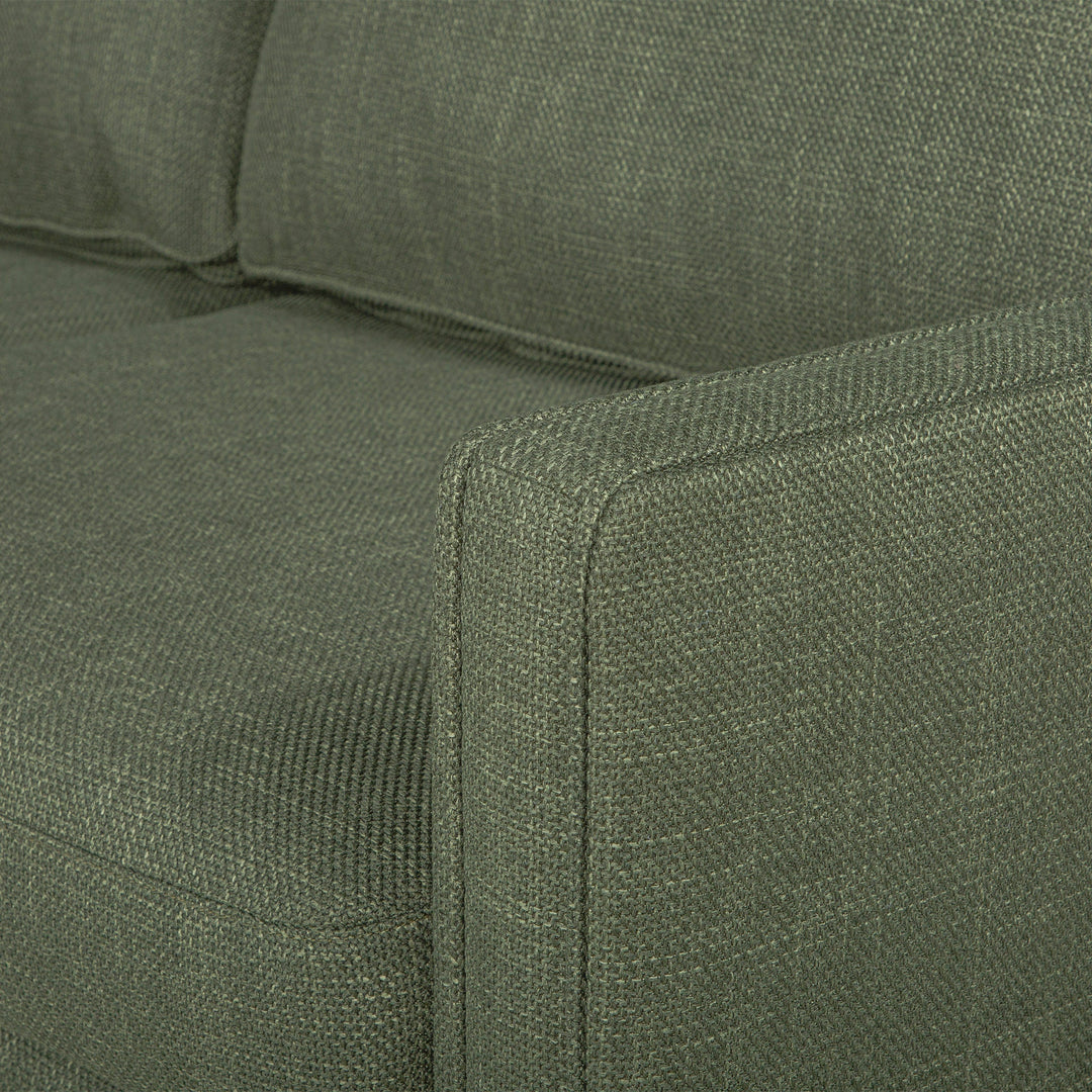 Edgewater Sectional in Canna Chocolate fabric detail - mid-century velvet sectional private label - Whats New Furniture Portland OR