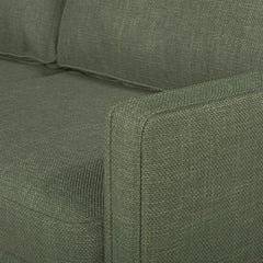 Edgewater Sectional in Canna Chocolate fabric detail - mid-century velvet sectional private label - Whats New Furniture Portland OR