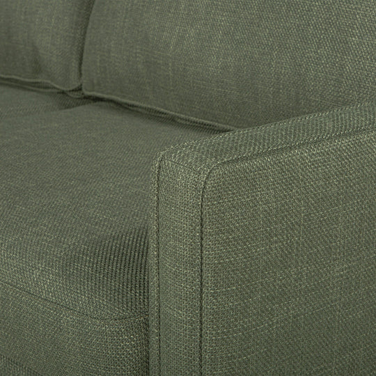 Edgewater Sectional in Canna Chocolate fabric detail - mid-century velvet sectional private label - Whats New Furniture Portland OR