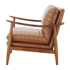 Edmond Faux Leather Accent Arm Chair in Vintage Cider back view - faux leather accent chair by NPD - Whats New Furniture Portland OR