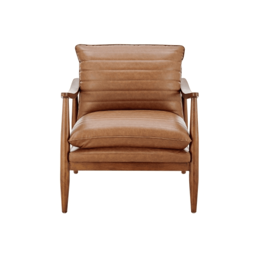 Edmond Faux Leather Accent Arm Chair in Vintage Cider - faux leather accent chair by NPD - Whats New Furniture Portland OR