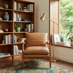 Edmond Faux Leather Accent Arm Chair in Vintage Cider room setting - faux leather accent chair by NPD - Whats New Furniture Portland OR