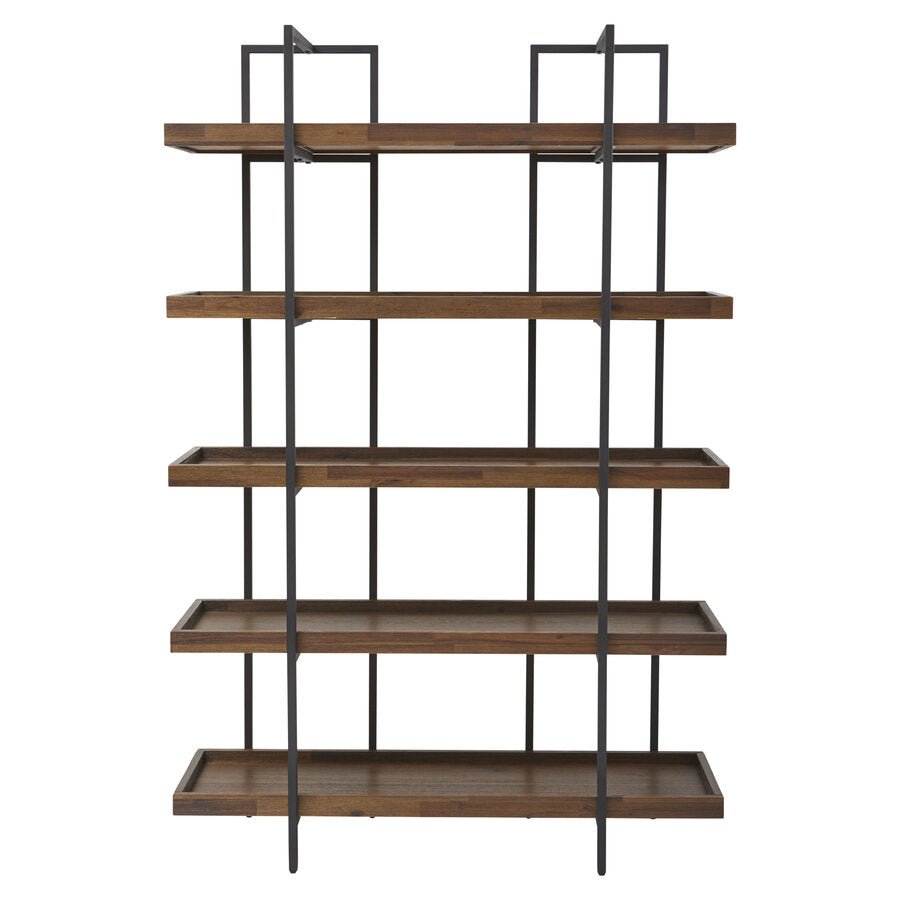 Elbert Display Shelf in Walnut - five shelf display shelf by Unique Furniture - Whats New Furniture Portland OR